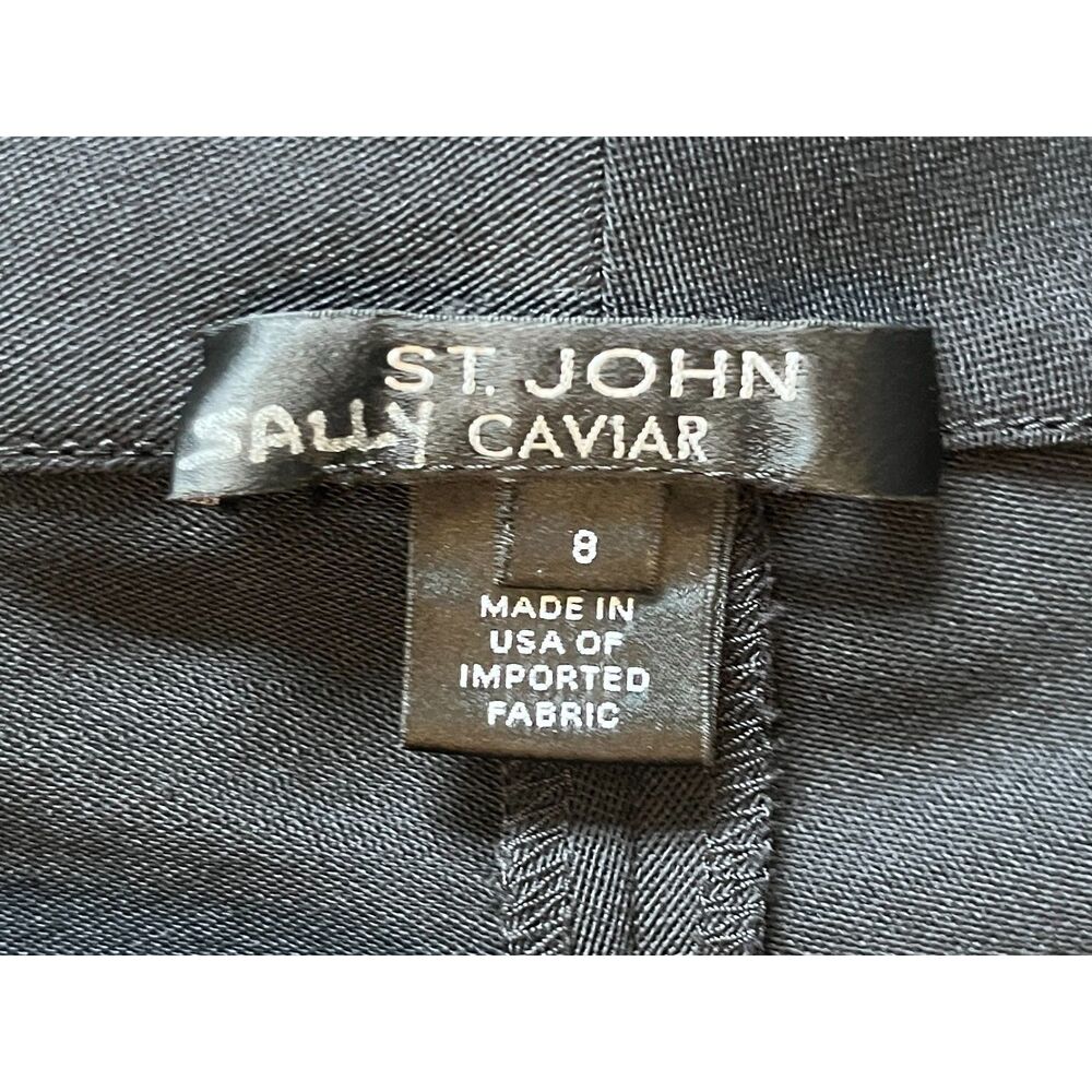 St. John Caviar Black Wide Leg Pants Trousers Women's Size 8 - Picture 3 of 9